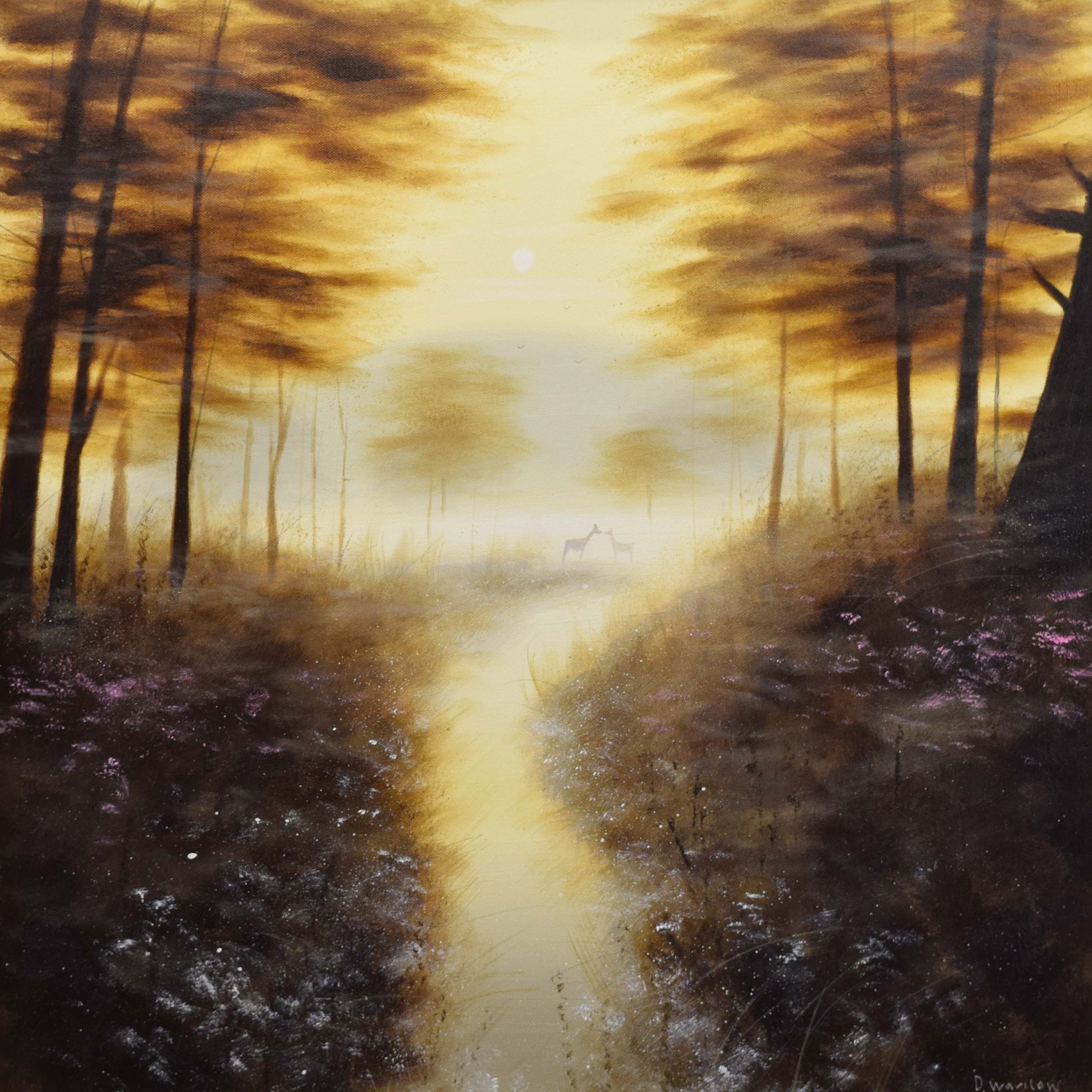 Deers On The Path by David Warilow