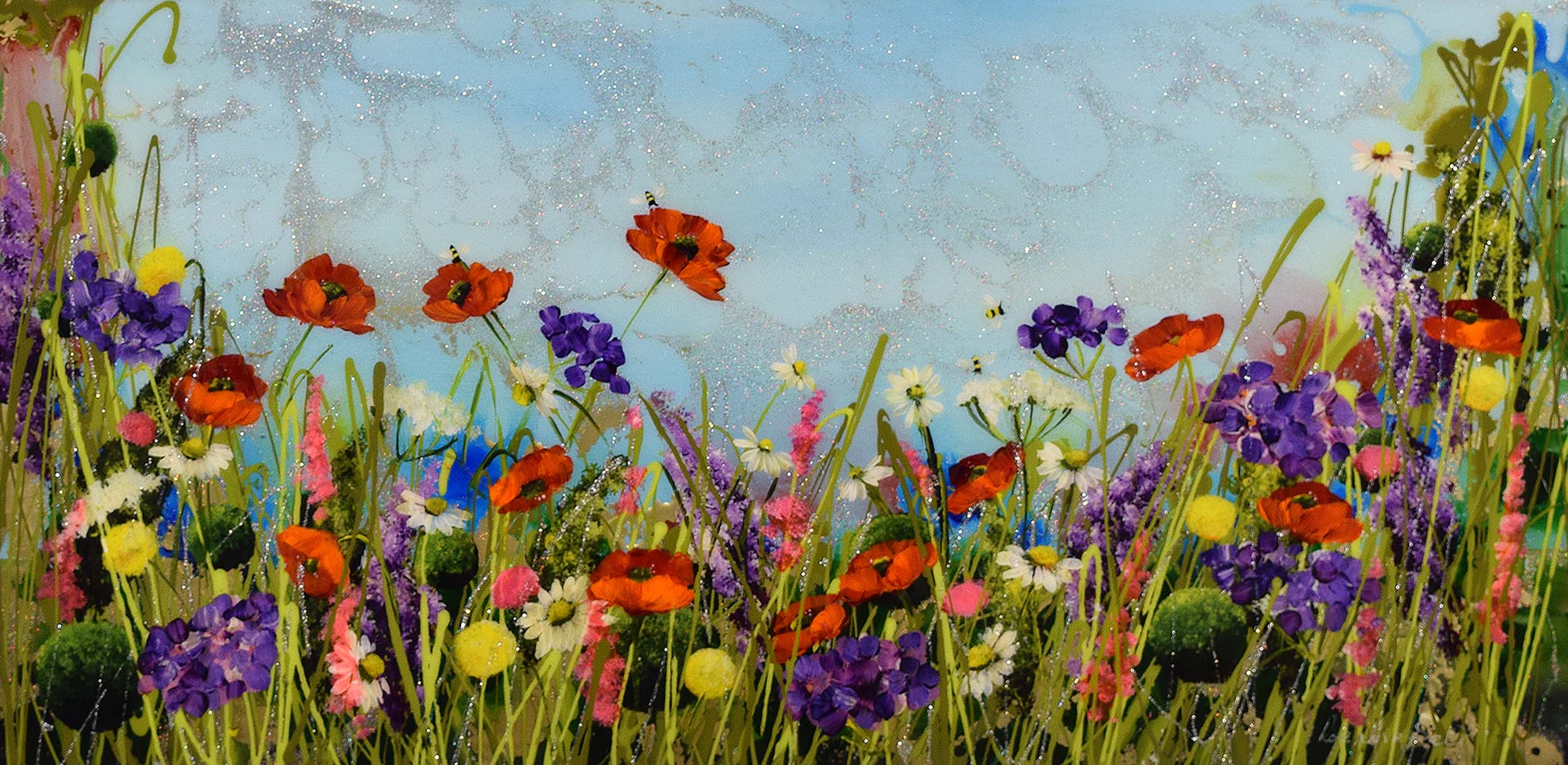Roz Bell - At Home In The Wildflowers - Original Painting Artwork by Rozanne Bell