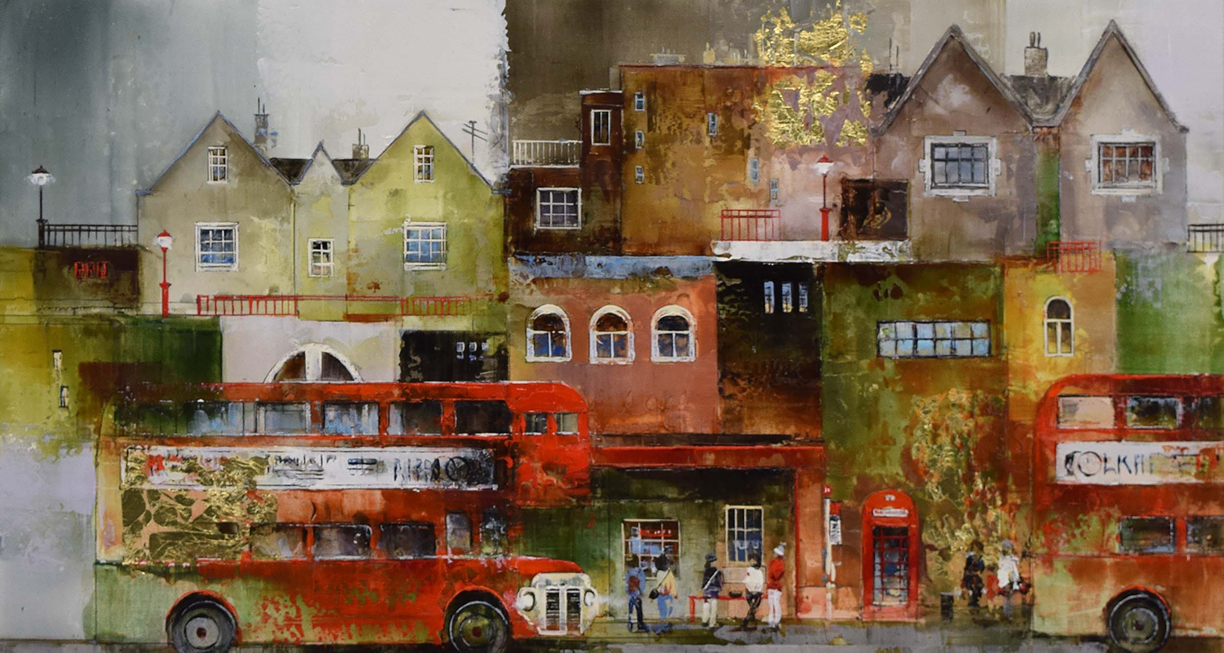 Veronika Benoni artwork - London Buses. Original painting