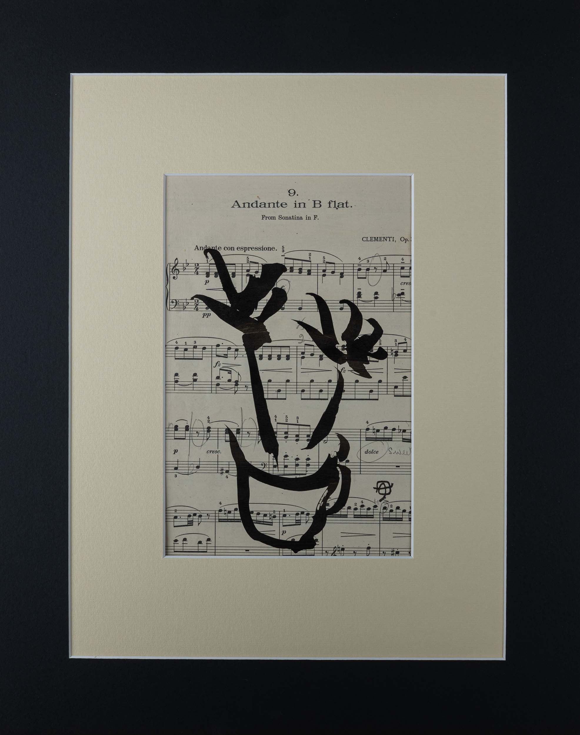 Andrew Harrison - Two black flowers in vase - Original Artwork