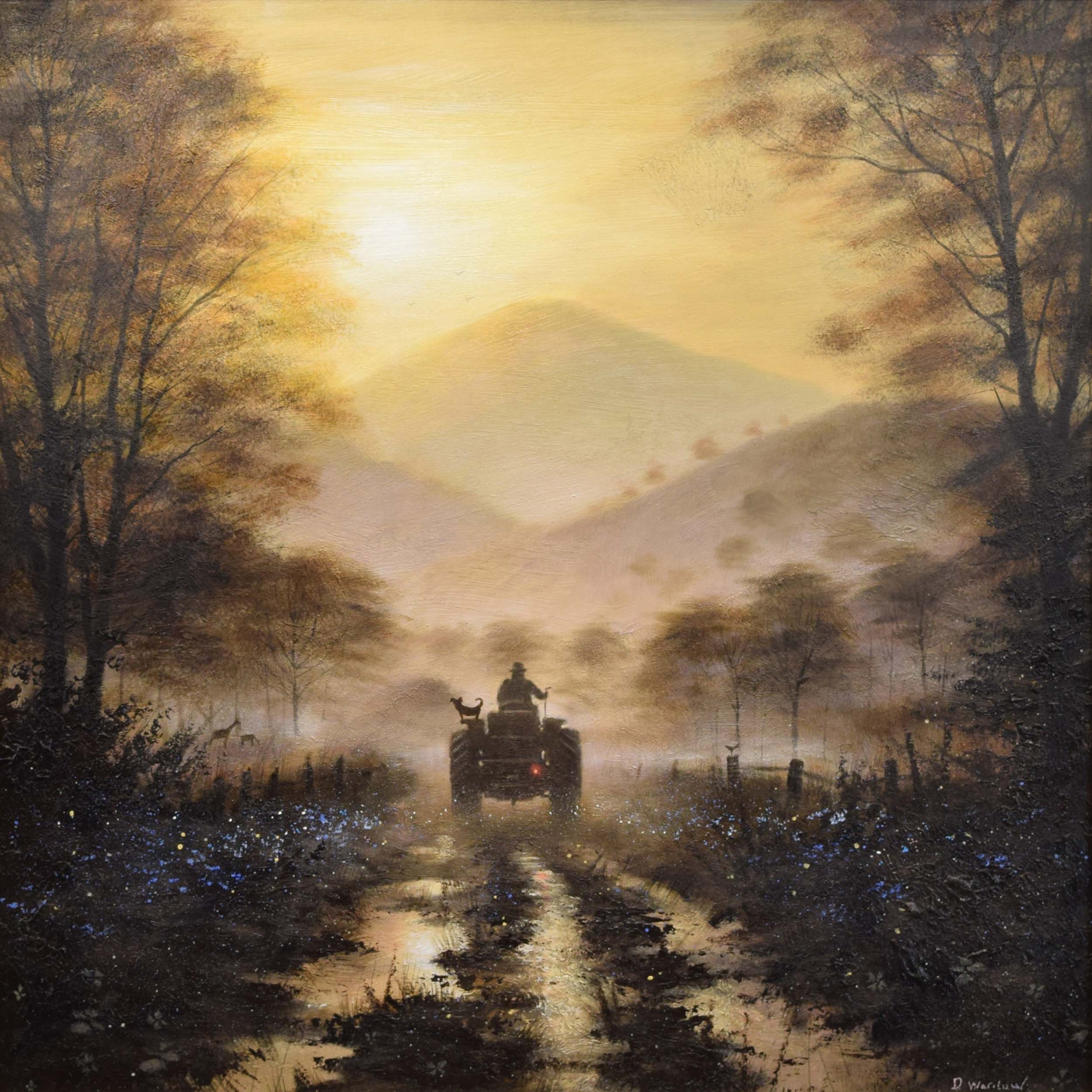 David Warilow - Into The Shadows Of The Hills - Framed Original Artwork Painting