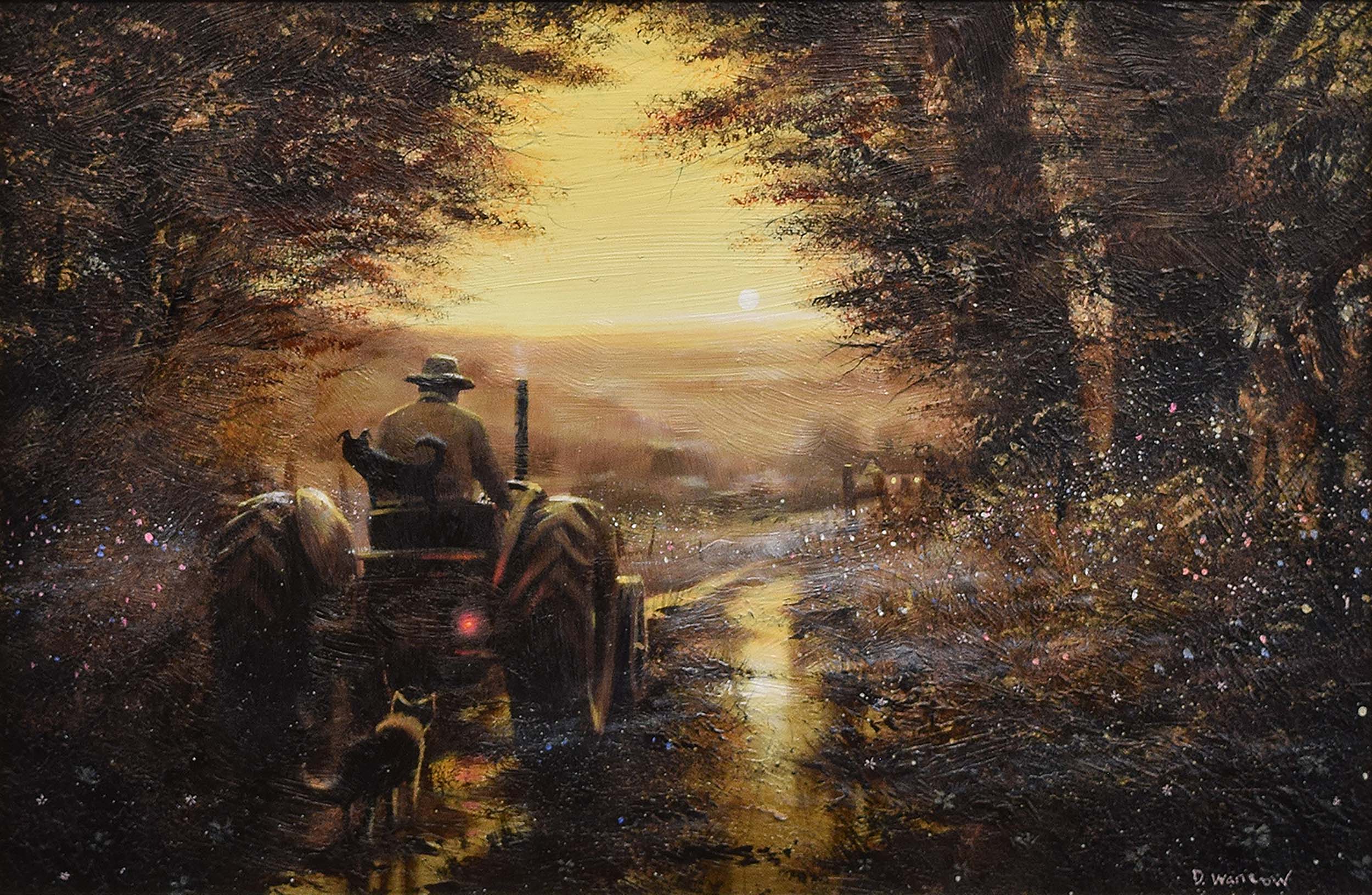 David Warilow - Off To Work - Original Framed Painting by David Warilow