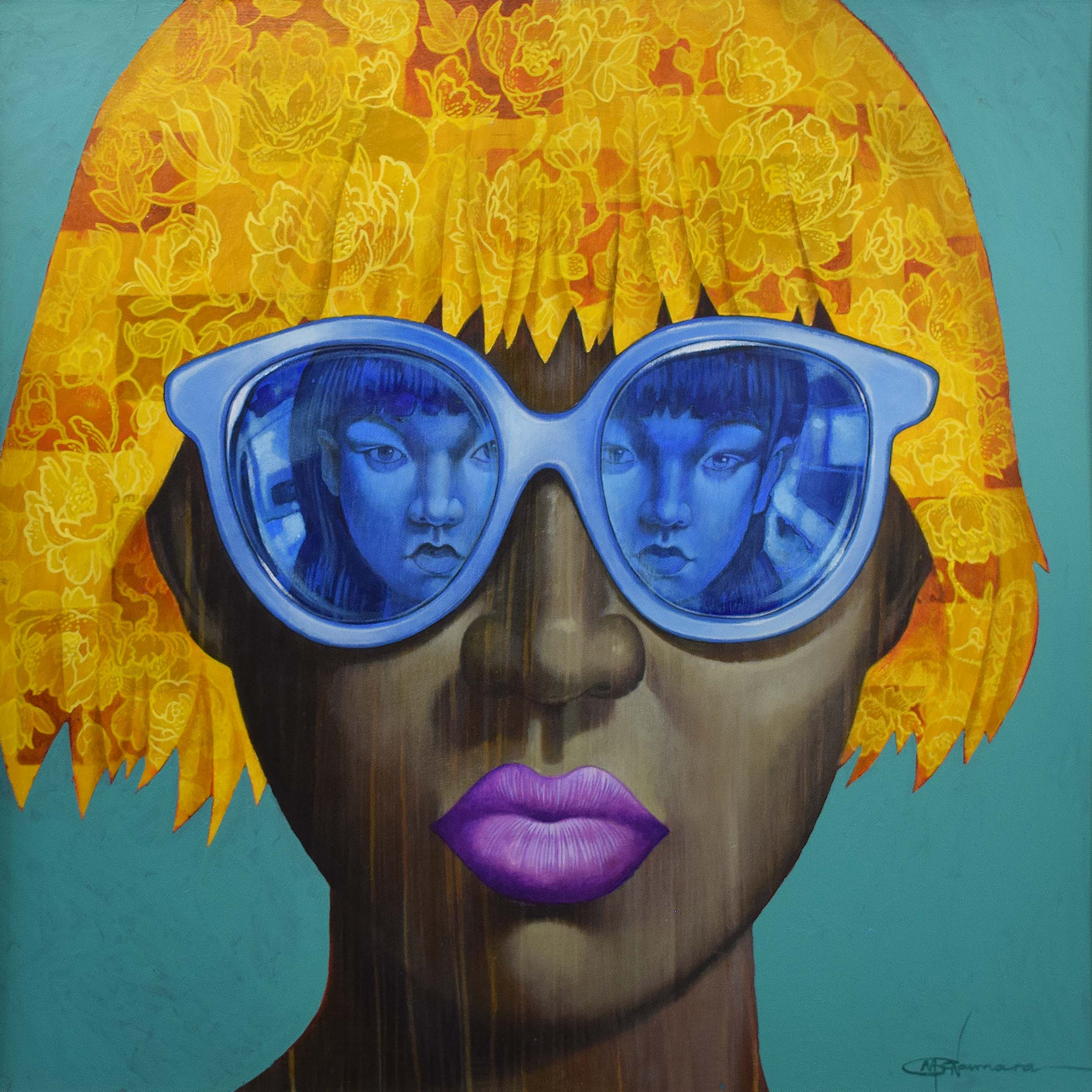 Gary McNamara - Reflection Inspection - Original Female Portrait Painting